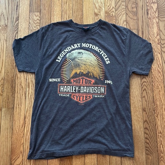 Harley-Davidson Other - Harley-Davidson Bald Eagle Motorcycle Shirt Palm Bay FL Space Coast L brown